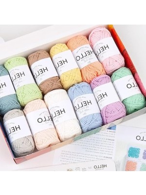 Die Grup Pamuk Ip Seti, 12 x 25G Pastel Renk, El Işi Için
