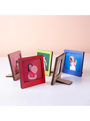 Die Grup Ahşap Mini Fotoğraf Çerçevesi Seti, 2 Adet 9x9 cm