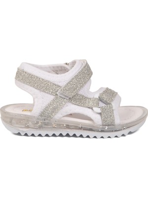 Ayk's Beyaz-Gümüş Ortopedik Bebek Sandalet 25T104 B
