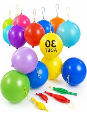 Die Grup 30 Adet Lastikli Zıpzıp Balon, Eğlenceli Parti ve Etkinlikler Için