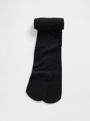 Gap Kız Çocuk Siyah Sheer Pointelle Külotlu Çorap