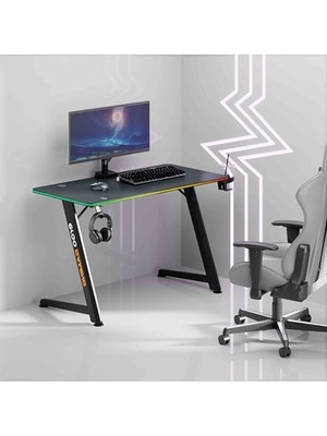 Die Grup Ergogaming Pulsar Profesyonel Rgb Oyuncu Masası 120X60 Siyah, Rgb Aydınlatmalı, Karbon Fiber Yüzey