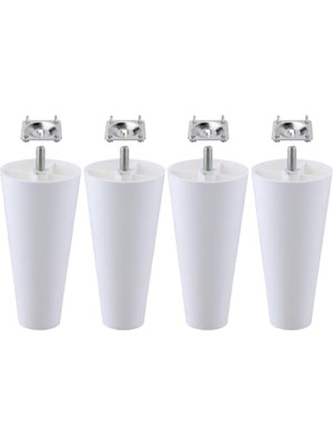 Die Grup Plastik Mobilya Ayakları - 14 Cm, Beyaz Renk, 4 Adet