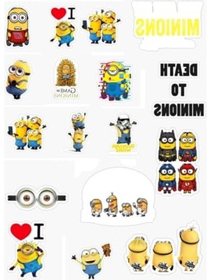 Die Grup Minionlar Temalı 17'li Özel Tasarım Sticker Seti