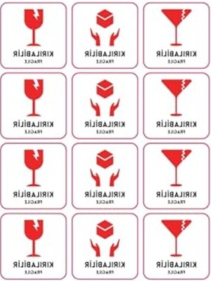 Die Grup 120 Adet Dikkat Kırılır Fragile Sticker Seti