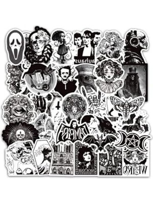 Die Grup Gothic Sticker Seti - 45 Sticker - Telefon, Bilgisayar ve Diğer Yüzeylere Uygun