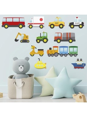 Die Grup Küçük Araçlar Çocuk Odası Duvar Sticker