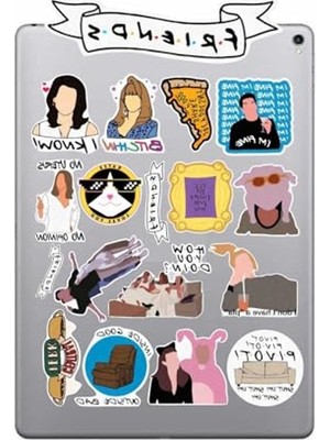 Die Grup Friends Temalı Bilgisayar Sticker Seti, Laptop ve Valiz Için