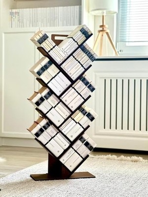 Die Grup Büyük Boy 8 Raflı Ağaç Kitaplık, Geometrik Tasarım