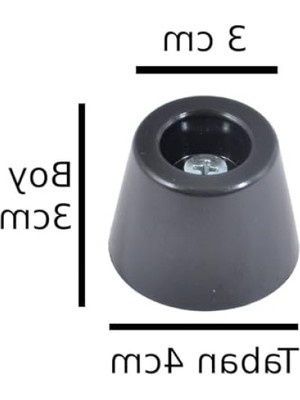 Die Grup Plastik Konik Ayak Yükseltici, 3 cm Boy, 3-4 cm Çap