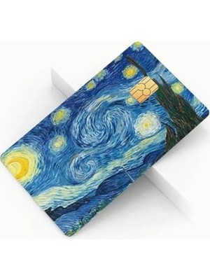 Die Grup Van Gogh Temalı 4'lü Kart Kaplama Sticker Seti ile Sanatınızı Taşıyın