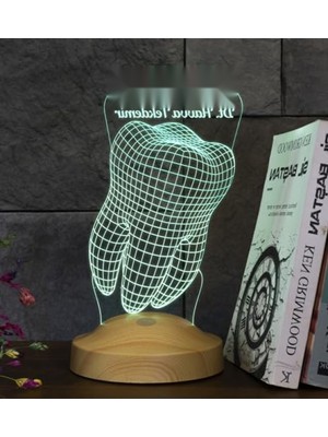 Die Grup Kişiye Özel 3D LED Lamba - Diş Hekimleri Günü Hediyesi