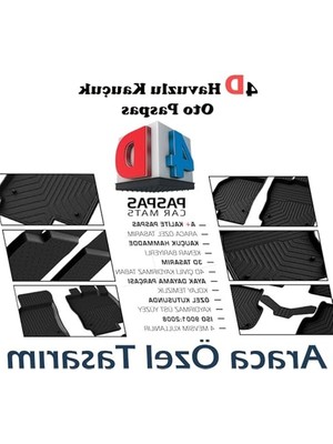Die Grup Siyah 4d Havuzlu Paspas, 2016-2021 Kia Sportage ile Uyumlu