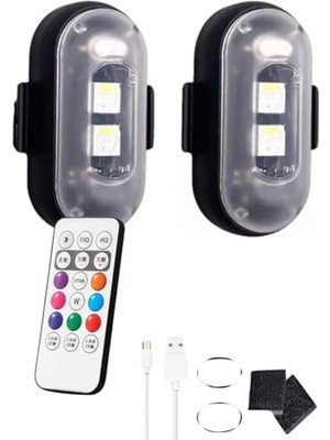 Die Grup Unichrome Uzaktan Kumandalı 2'li Çakar Led/şarjlı Mini LED Işık/drone Işığı/anti Çarpışma Uyarı Işığı