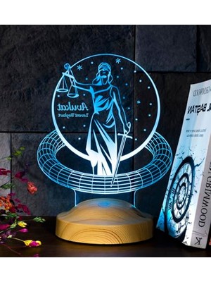 Die Grup Özel Avukat Hediyesi 3D LED Lamba, Adalet Sembolü Temalı