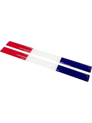 Die Grup Fransa Bayrağı 2'li Çubuk 3D Sticker Seti