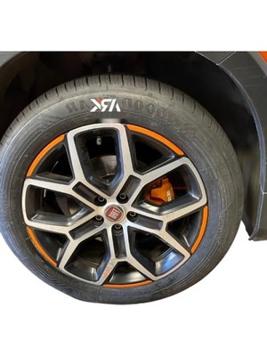 Die Grup Mat Turuncu Jant Sticker Seti - Egea Cross Uyumlu