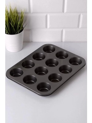 Eco Lounge 12'li Yanmaz Yapışmaz Muffin Kek Kalıbı