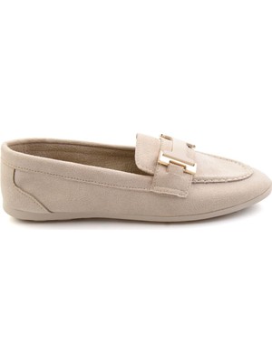 Bambi Bej  Kadın Loafer Ayakkabı K01542380672