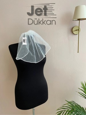 Kısa Yoğun Simli Kep Duvak – Parlak ve Göz Alıcı , Gelinlik Için, Nikah, Düğün