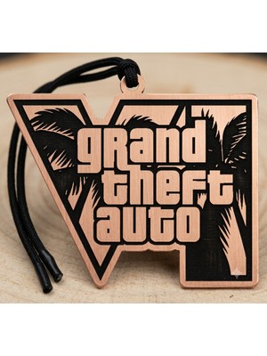 Yerlikaya Bakır Gta 6 Logo Bakır Kolye ( Grand Theft Auto )