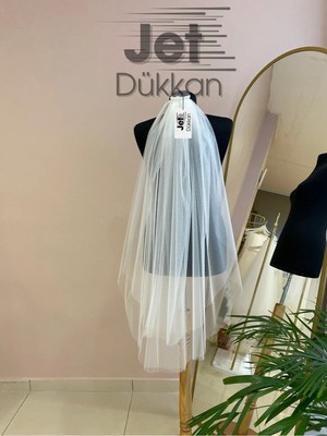 Duvak Çift Katlı Sade 1 Metre Gelin Duvağı – Şık ve Sade Kırık Beyaz
