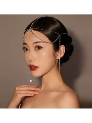 Empressco Şeffaf Kristal Taşlı Zarif Gelin ve Nişan Saç Aksesuarı