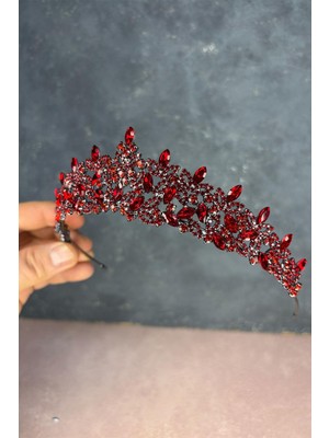 Empressco Kırmızı Ada Gelin Kına Tacı, Şıklık ve Zarafet ile Tamamlayın
