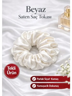 Kl Home Beyaz Saten Lastikli Toka (1 Adet)