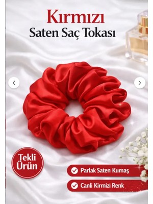 Kl Home Kırmızı Saten Lastikli Toka (1 Adet)