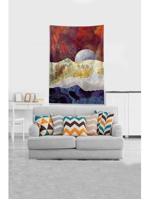 Pelangi Kızıl Ayın Serüveni Leke Tutmaz Kadife Kumaş Duvar Örtüsü Duvar Halısı Tapestry DWLL333, 70 x 100