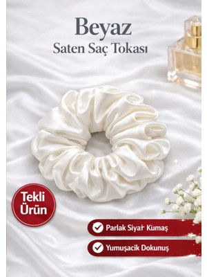 Kl Home Beyaz Saten Kumaş Lastikli Toka ( 1 Adet Fiyatı )