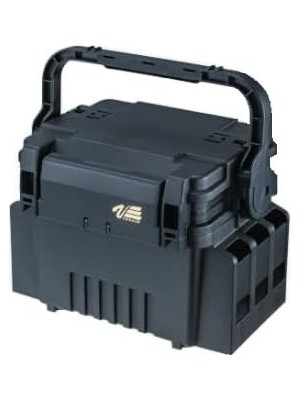 Meiho Versus VS-7055N Run&amp;gun Sistem Kutusu, Yüksek Darbe Dayanımlı Polipropilen, 313 × 233 × 231 Mm, Hareketli Bölücüler, Tutma Kolu Kilitleme Fonksiyonu, Kaymaz Kauçuk Taban (Siyah)