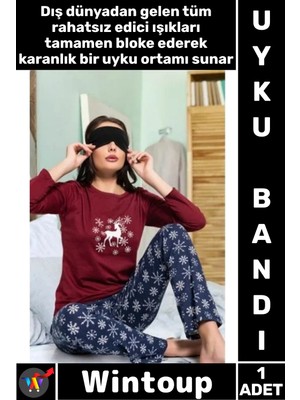 Wintoup #uykubandı Işık Geçirmez Konfor Yumuşak Hafif Lastikli Gece Seyahat Dinlenme Uyku Bandı Göz Maskesi