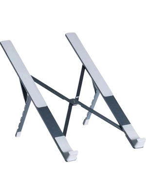 Shopwave Frısby FNC-5135ST, 10"-17.3" Taşınabilir,  Katlanır, Notebook Standı, 5 Kademeli Ayarlanabilir Yükseklik, Alüminyum (Gri-Mavi)