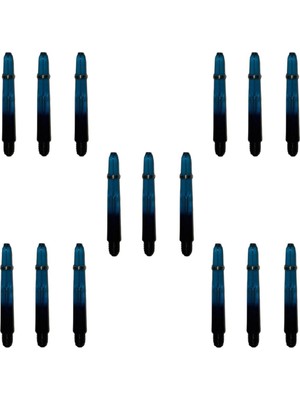 5 Set (15 Adet) 41MM Mavi-Siyah, Polikarbon-Pc Şeffaf Dart Shaft-Şaft