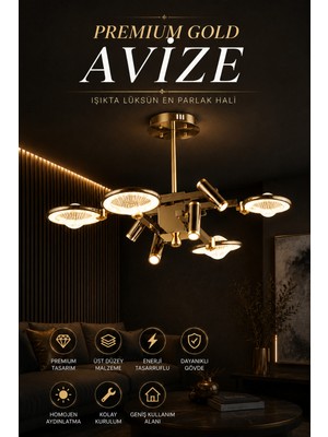 Elvora Home Modern (Premium) 4+4'lü 3 Renkli Şık Ledli 90W Sarkıt Avize Salon Mutfak Oturma Odası Avizesi Modelleri