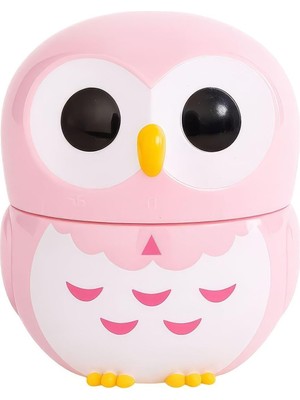 Pembe Baykuş Model Mekanik Mutfak Zamanlayıcı Timer Çocuklar Için THR386