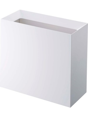 Yamazaki Home Dikdörtgen 4 Galon Çöp Kutusu - Modern Çöp Çöp Çöp Sepeti Saplı, Tek Boyut, Beyaz