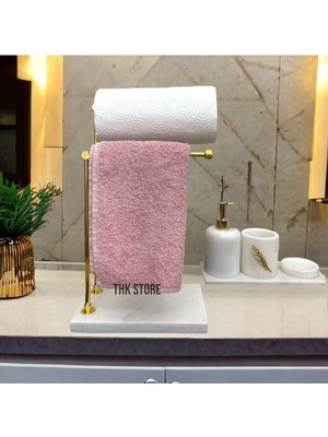 Empressco Modern Mermer Ayaklı Metal Banyo El ve Kağıt Havluluk Standı