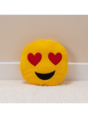 Favore Casa Nakış Işlemeli Kalp Gözlü Emoji Yastık 35X35 cm