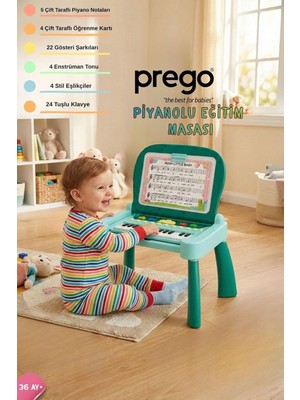 Prego Toys Piyanolu Eğitim MASASI,PRG-2006B-YSL