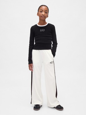 Gap Kız Çocuk Beyaz Vintagesoft Baggy Gap Logo Pantolon