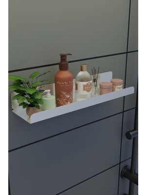 Risingmaber 3m Ultra Güçlü Yapışkanlı Beyaz Mutfak&banyo Rafı, Çok Amaçlı Organizer Raf mt