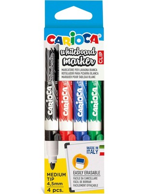 Carioca Beyaz Tahta Kalemi 4 Renk 4'lü Blisterli 4.5 mm