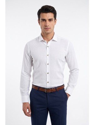 Kamer Erkek Slim Fitt Uzun Kol % 100 Pamuk Gömlek 2429 BGL-ST05603