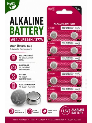 Kenko Ag4 (LR626H / 377A) Ag 4 Düğme Pil 10 Adet