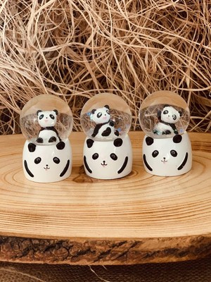 Giftmoda Mini Işıklı Panda Kar Küresi