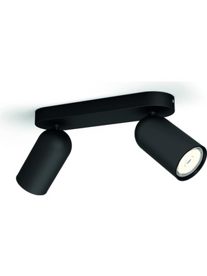 Philips Myliving Pongee Tavan/duvar 2'li Siyah Spot Lamba GU10 Duy (Ampul Birlikte Verilmez)