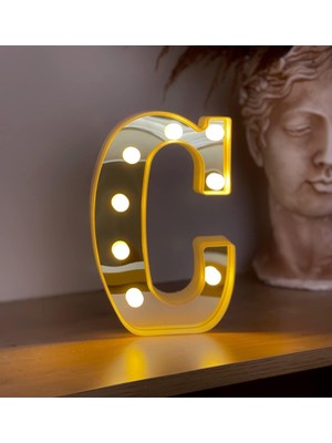 3D Işıklı LED Harf Dekoratif Aydınlatma Büyük Boy C